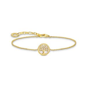 Thomas Sabo Essentials Armband mit Tree-of-Love-Anhänger und weißer Emaille vergoldet A2160-427-39 bei Juwelier Kröpfl