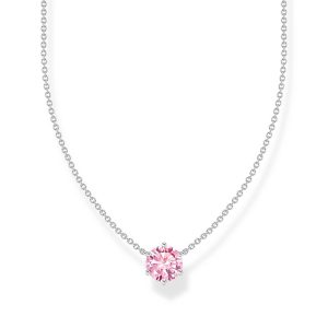 Thomas Sabo Essentials Kette mit pinkfarbenem Zirkonia-Anhänger Silber KE2210-051-9 bei Juwelier Kröpfl
