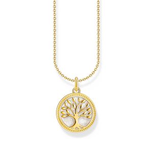 Thomas Sabo Essentials Kette mit Tree-of-Love-Anhänger und weißer Emaille vergoldet KE2220-427-39 bei Juwelier Kröpfl