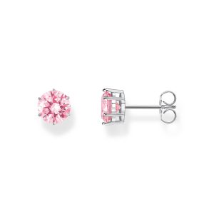 Thomas Sabo Essentials Ohrstecker mit großem, pinkfarbenem Stein Silber H2300-051-9 bei Juwelier Kröpfl