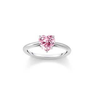 Thomas Sabo Essentials Ring mit pinkfarbenem Stein in Herzform Silber TR2476-051-9 bei Juwelier Kröpfl