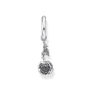 Thomas Sabo Midnight Rose Einzel-Creole mit Anhänger Midnight Rose Silber CR756-637-21 bei Juwelier Kröpfl