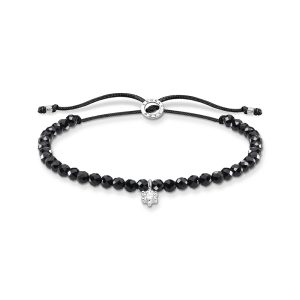 Thomas Sabo True Romance Armband mit schwarzen Onyx-Beads und weißem Stein Silber A1987-401-11 bei Juwelier Kröpfl