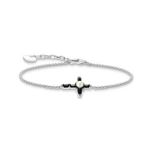 Thomas Sabo True Romance Armband mit schwarzen Steinen Kreuz Cross Romance Silber A2173-167-11 bei Juwelier Kröpfl
