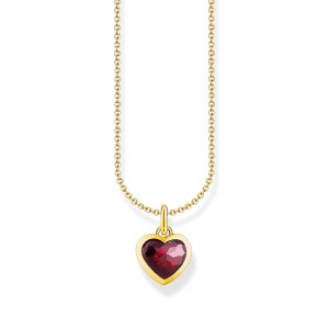 Thomas Sabo True Romance Kette mit dunkelrotem Herz-Anhänger vergoldet KE2268-414-10 bei Juwelier Kröpfl