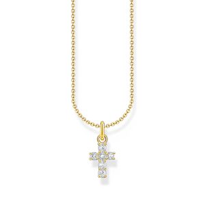 Thomas Sabo True Romance Kette mit weißem Kreuz-Anhänger vergoldet KE2226-414-14 bei Juwelier Kröpfl