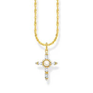 Thomas Sabo True Romance Kette mit weißem Kreuzanhänger Cross Romance vergoldet KE2296-445-14 bei Juwelier Kröpfl