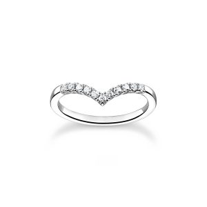 Thomas Sabo True Romance Ring V-Form mit weißen Steinen silber TR2394-051-14 bei Juwelier Kröpfl