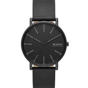 Skagen Signatur Herrenuhr Edelstahl Leder schwarz SKW6902 bei Juwelier Kröpfl