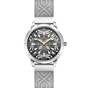 Thomas Sabo Damenuhr mit 33 mm, Libellen und Steinen silberfarben WA0423-201-201 bei Juwelier Kröpfl