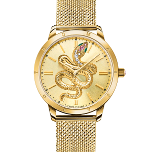 Thomas Sabo Damenuhr Schlange in 3D-Optik gelbgoldfarben WA0384-264-207 bei Juwelier Kröpfl