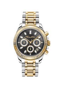 Thomas Sabo Uhr Divine Chrono mit Zifferblatt in Schwarz gelbgoldfarben WA0398-291-201 bei Juwelier Kröpfl