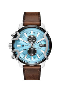 Diesel Griffed Chronograph mit braunem Lederarmband DZ4656 bei Juwelier Kröpfl