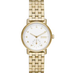 Skagen Kuppel Lille Damenuhr Kleine Sekunde Milanaise Edelstahl goldfarben SKW3102 bei Juwelier Kröpfl